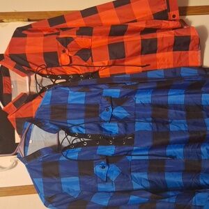 Lot of two women's lace-up shirts
